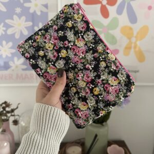 Black Broderie Pouch / Ereader Case
