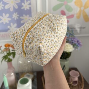 Ditsy Yellow Makeup Bag