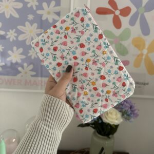 Floral Strawberry Pouch / Ereader Case