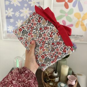 Red & Green Floral Book Sleeve