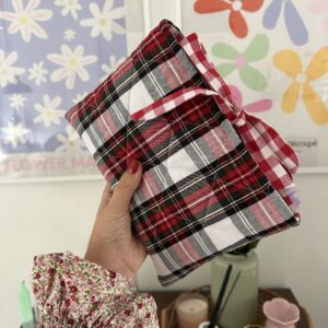 Red Plaid Book Sleeve