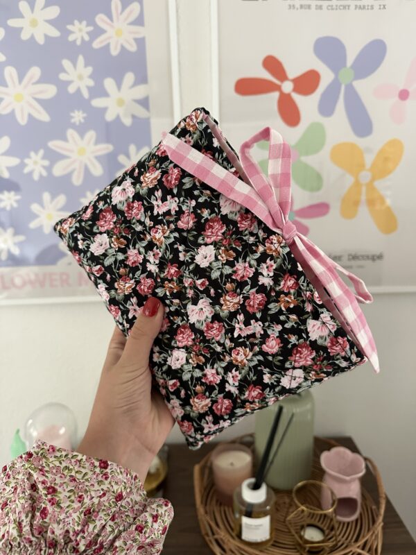 Black Floral Book Sleeve
