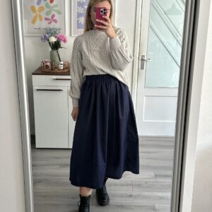 Navy Blue Midi Skirt