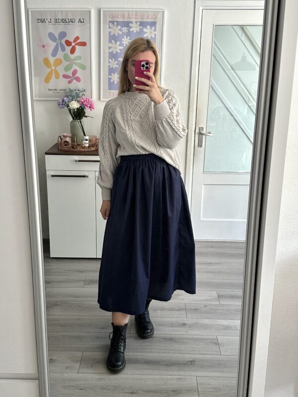 Navy Blue Midi Skirt