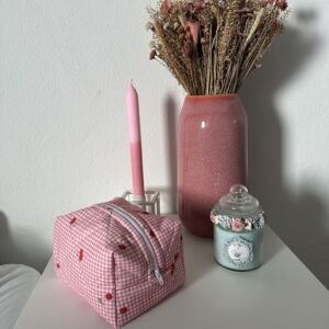 Cherry Pink Makeup Bag