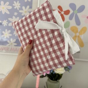 Old Pink Gingham Book Sleeve