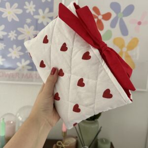 Red Hearts Book Sleeve