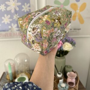Green Floral Makeup Bag