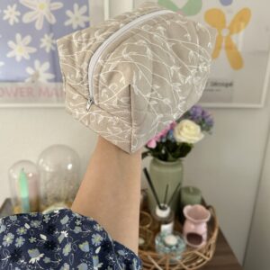 Beige Vines Makeup Bag