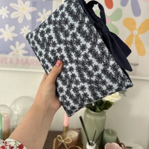 Blue Broderie Book Sleeve